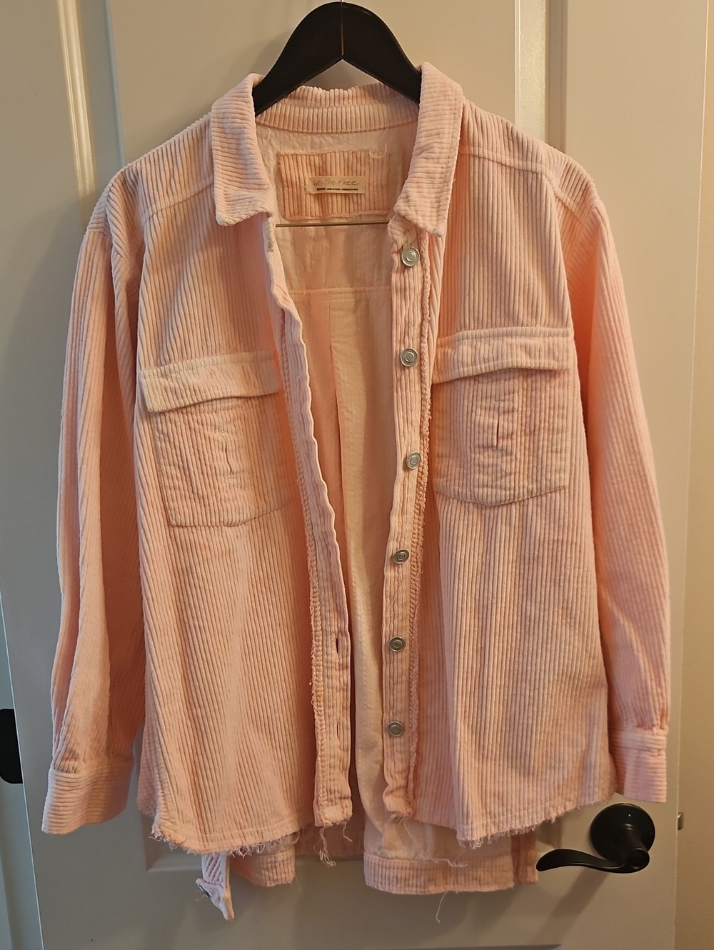 We The Free Dawn Break Floral Corduroy Shacket Pink & Butter Custom Dyed, M - Picture 3 of 14